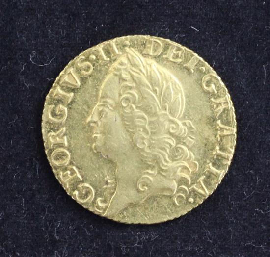 A George II gold half guinea, 1756,